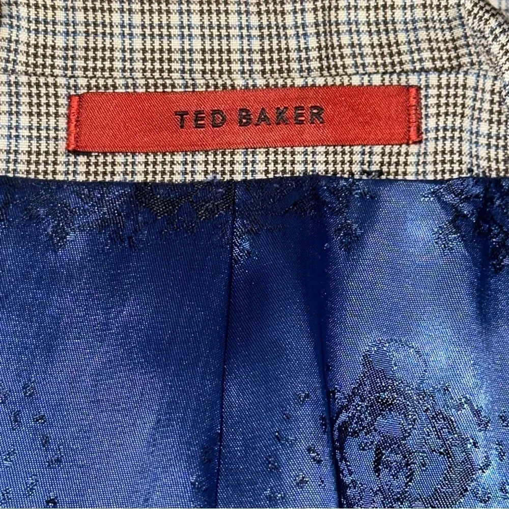 Ted Baker Men’s S Tan Mini Check Suit Jacket Blazer